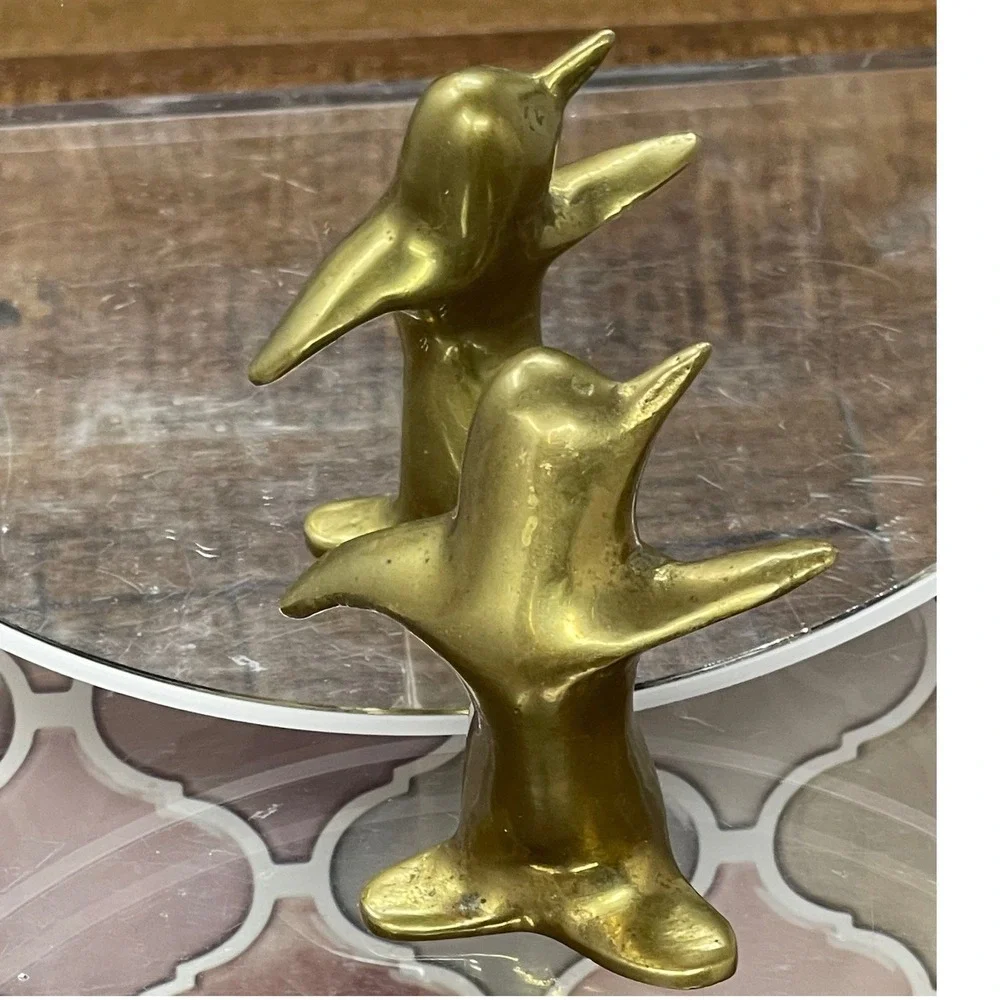 Vintage Brass‎ Penguin Figurine Abstract Mid Century Modern Decor